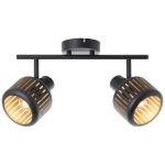 Brilliant Tyas Lampa sufitowa Aluminium Metal Czarny Złoty | Nadaje Się Do 2x E14