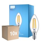 Opakowanie 10x Philips Corepro LED Świeca E14 Włókno Przezroczysty 6.5W 806lm - 827 Bardzo Ciepła Biel | Zamienne 60W
