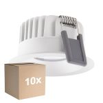 Opakowanie 10x Ledvance LED Spot Fix Aluminium Valkoinen 8W 680lm 36D - 930 Ciepła Biel | Aukko 68mm - IP44 - Najlepsze renderowanie kolorów - Ściemnianie