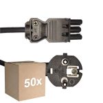 Opakowanie 50x Noxion GST-Kompatybilny Kabel zasilający - Płeć Żeńska + Schuko Europlug - Czarny 5m - 3 pole 0.75mm2