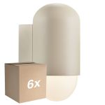 Opakowanie 6x Nordlux Heka Światło Ścienne Aluminium Sanded |IP54 - Nadaje Się Do E27
