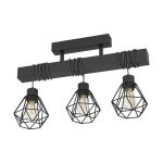 Eglo Lampa sufitowa Townshend 5 Stal Drewno Czarny | IP20 - Nadaje Się Do 3x E27 