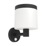 Eglo Światło Ścienne Pantete Solar Czarny 7W 790lm - 830 Ciepła Biel | IP65 - Czujnik Ruchu