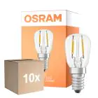 Opakowanie 10x Osram Specjalny T LED E14 Rurowy Włókno Przezroczysty 1.6W 50lm - 824 Bardzo Ciepła Biel | Zamienne 5W
