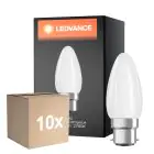 Opakowanie 10x Ledvance Classic Performance LED Żarówka B22d świeca Włókno Matowy 4.8W 470lm - 827 Bardzo Ciepła Biel | Ściemnianie - Zamienne 40W
